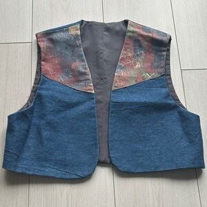 Unique Vintage Multicolor Denim Vest